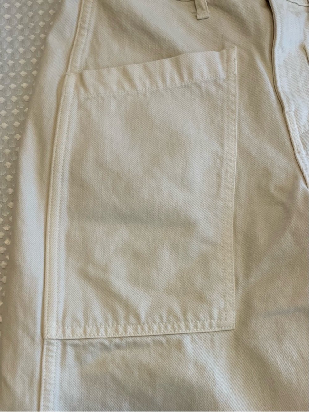 Veronica Beard Charlie High Rise Barrel Leg Cream Carpenter Jeans Size 26 - Picture 2 of 7